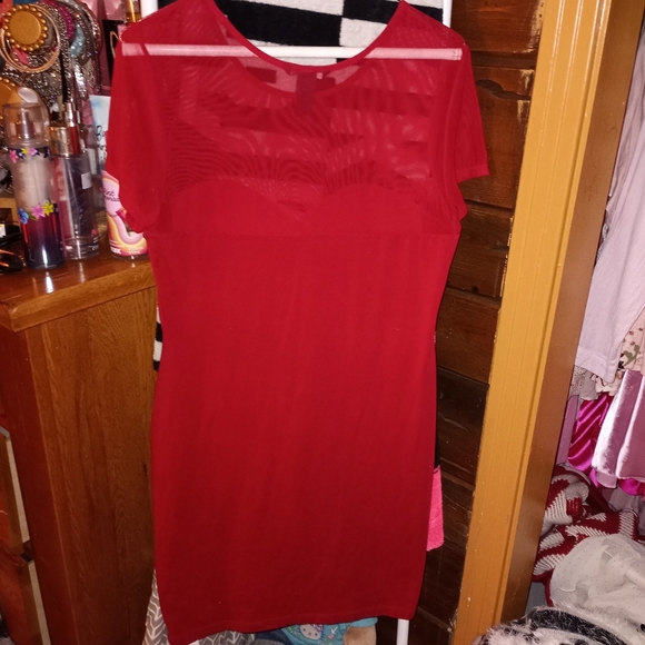 💕5 for 25$ Medium Red Sweetheart Neckline Studded Valentines Day Mini Dress - Picture 5 of 6